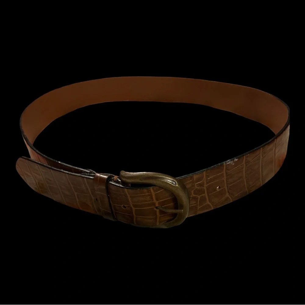 New Diba true Elegant Brown Crocodile-Embossed Belt‎